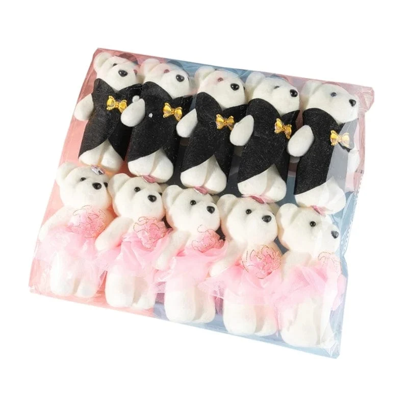 10 Teile/los Bär Gefüllt Plüsch Spielzeug Mini Bär Spielzeug Schlüsselbund Tasche Anhänger Hochzeit Dekoration Kinder Geburtstag Party Geschenke