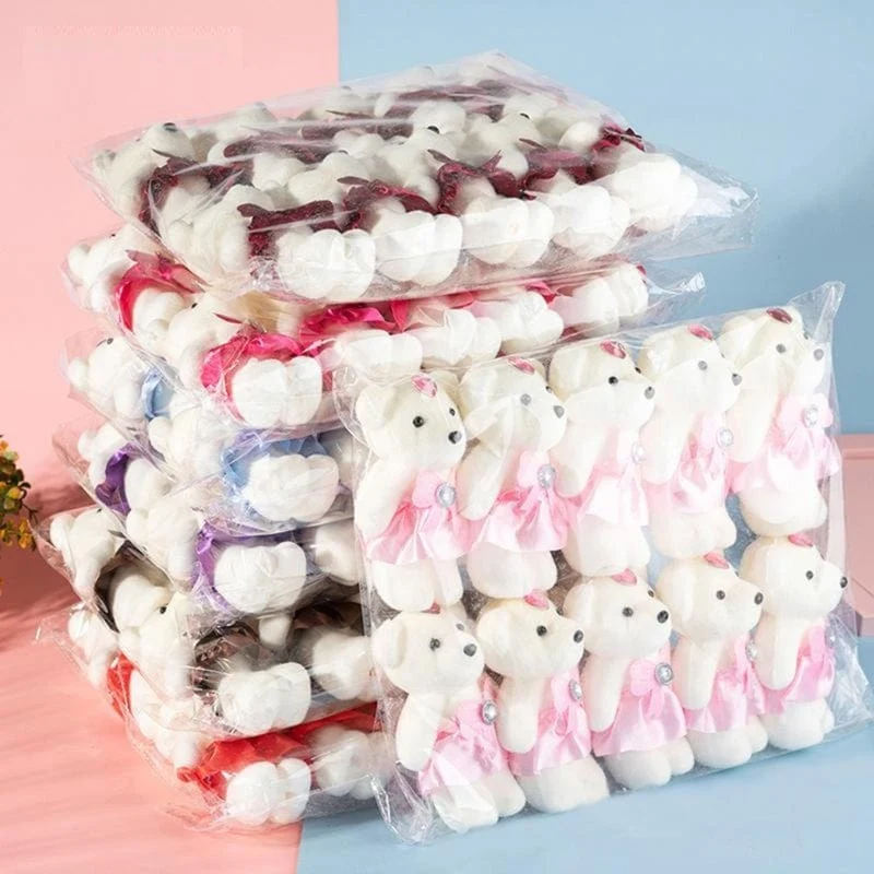 10 Teile/los Bär Gefüllt Plüsch Spielzeug Mini Bär Spielzeug Schlüsselbund Tasche Anhänger Hochzeit Dekoration Kinder Geburtstag Party Geschenke