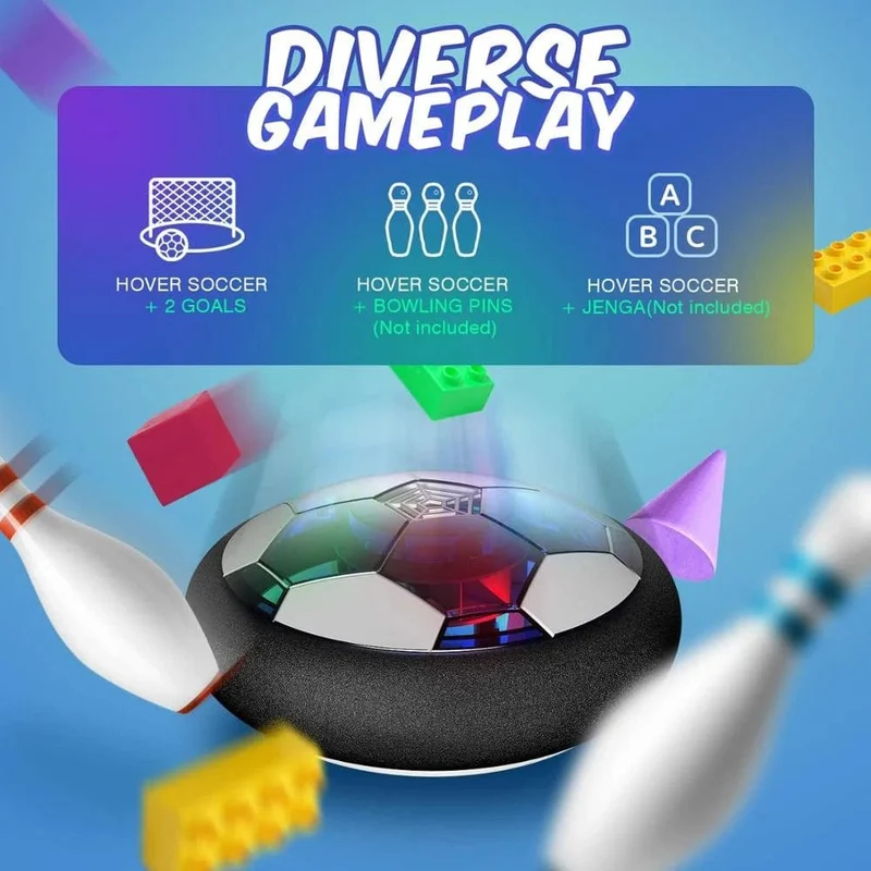 Fußball-Kinderspielzeug, wiederaufladbarer USB-Schwebeball, farbige LED-Leuchten für Kindergeschenke, gleitendes Luftkissen, schwebendes Kinder-Fußballspiel