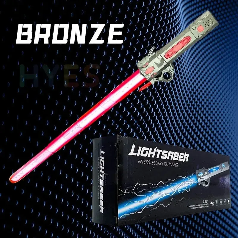 Neues einziehbares Lichtschwert mit rotierendem Fingerlaserschwert, Blitzlicht und leuchtendem Sound, Cosplay-Requisiten, Duelle, Kampfspielzeug, Geschenke für Kinder und Erwachsene