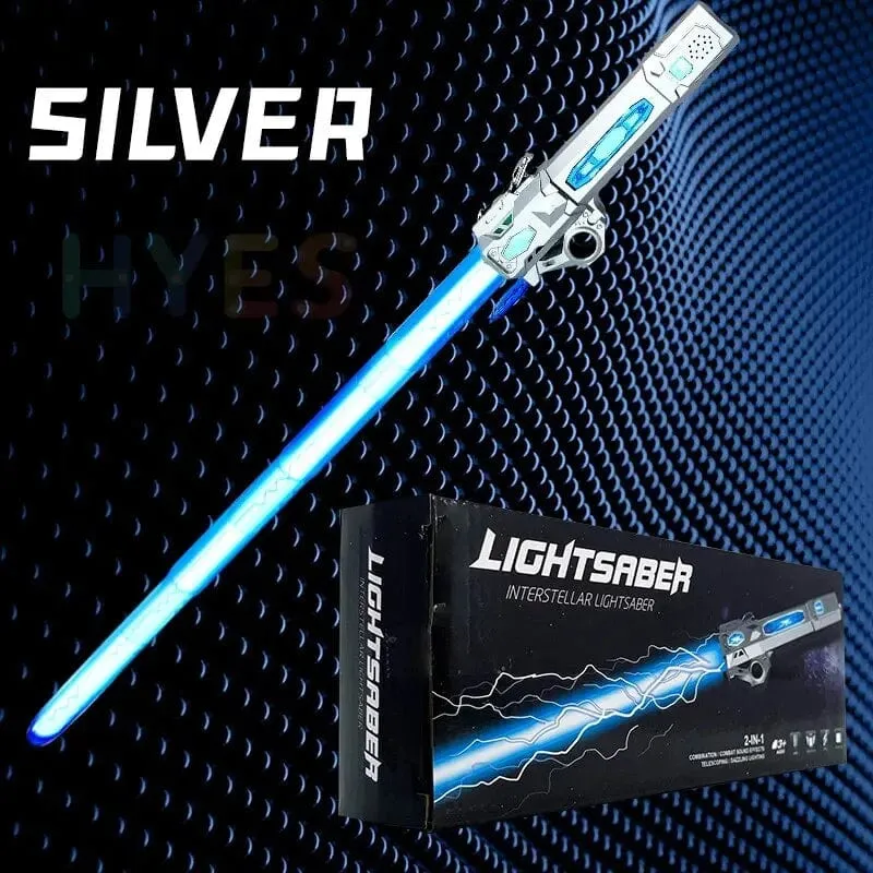 Neues einziehbares Lichtschwert mit rotierendem Fingerlaserschwert, Blitzlicht und leuchtendem Sound, Cosplay-Requisiten, Duelle, Kampfspielzeug, Geschenke für Kinder und Erwachsene