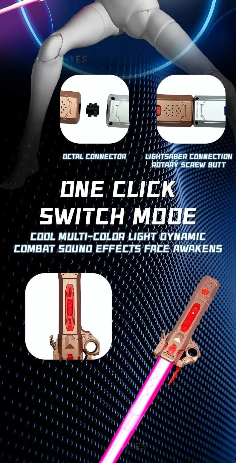 Neues einziehbares Lichtschwert mit rotierendem Fingerlaserschwert, Blitzlicht und leuchtendem Sound, Cosplay-Requisiten, Duelle, Kampfspielzeug, Geschenke für Kinder und Erwachsene