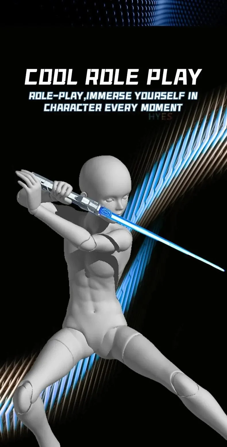 Neues einziehbares Lichtschwert mit rotierendem Fingerlaserschwert, Blitzlicht und leuchtendem Sound, Cosplay-Requisiten, Duelle, Kampfspielzeug, Geschenke für Kinder und Erwachsene