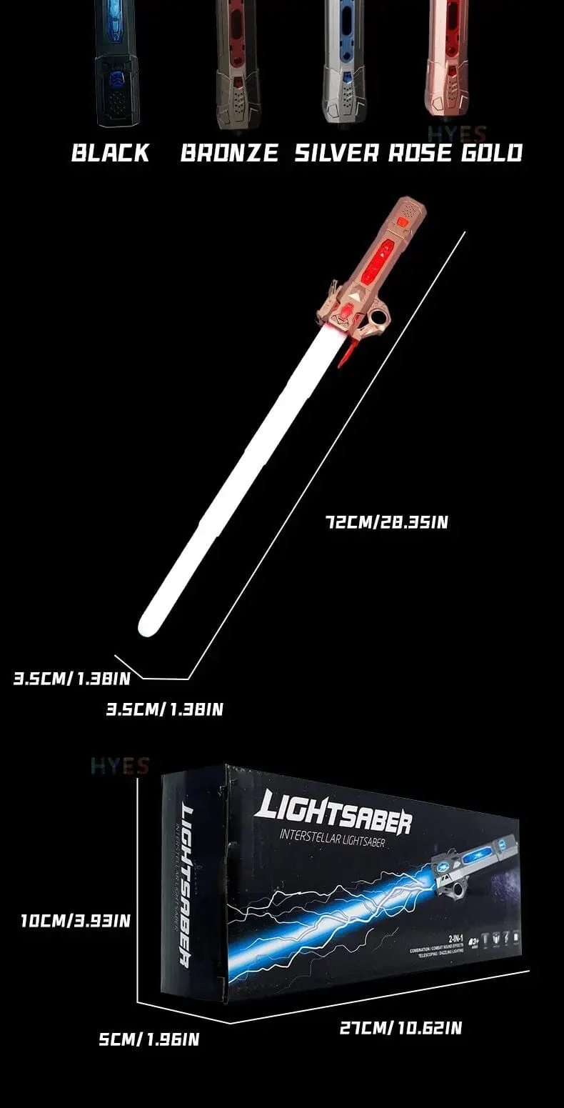 Neues einziehbares Lichtschwert mit rotierendem Fingerlaserschwert, Blitzlicht und leuchtendem Sound, Cosplay-Requisiten, Duelle, Kampfspielzeug, Geschenke für Kinder und Erwachsene