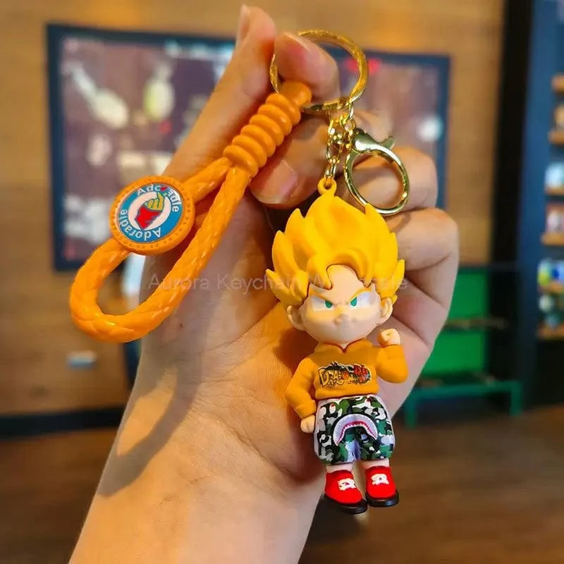 Neuer Anime Dragon Ball Schlüsselanhänger Z Super Saiyan Son Goku Bulma Broly Piccolo Majin Buu Serie Auto Anhänger Schlüsselanhänger Kinder Spielzeug Geschenke