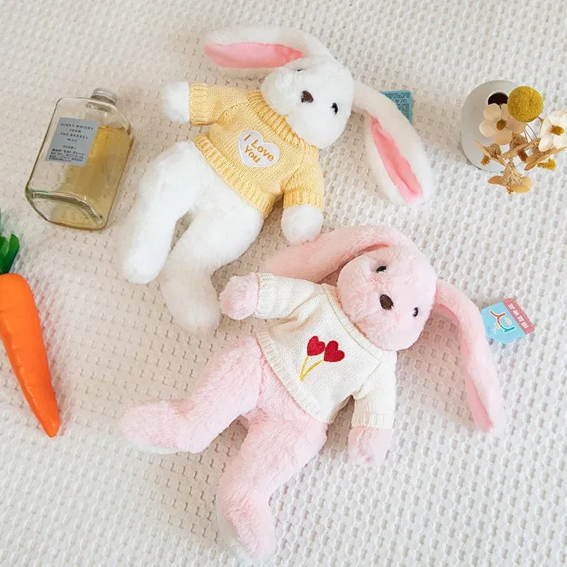 Kawaii Langohr-Kaninchen, weiches Plüschspielzeug, schlafender süßer Häschen-Cartoon, Stofftierpuppen, Kind, Baby, Beschwichtigungskissen, Geburtstagsgeschenk