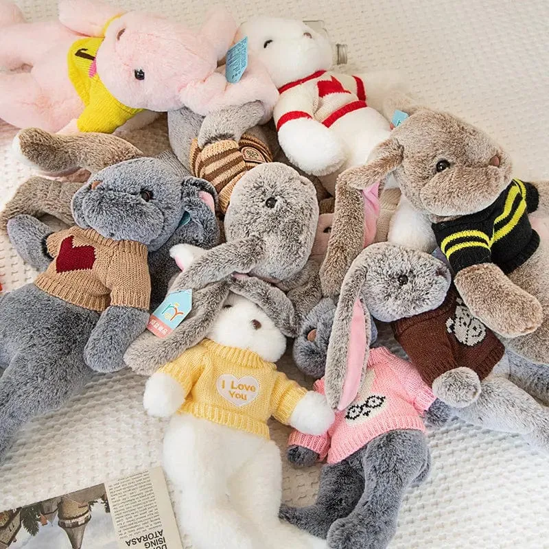 Kawaii Langohr-Kaninchen, weiches Plüschspielzeug, schlafender süßer Häschen-Cartoon, Stofftierpuppen, Kind, Baby, Beschwichtigungskissen, Geburtstagsgeschenk