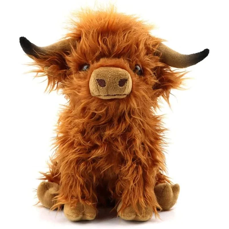 Simulation Highland Cow Plüsch Tier Puppe Weiche Angefüllte Highland Cow Plüsch Spielzeug Kawaii Kinder Baby Geschenk Spielzeug Home Room Decor