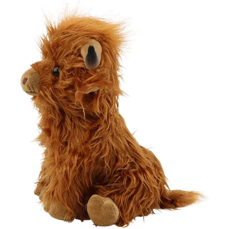 Simulation Highland Cow Plüsch Tier Puppe Weiche Angefüllte Highland Cow Plüsch Spielzeug Kawaii Kinder Baby Geschenk Spielzeug Home Room Decor