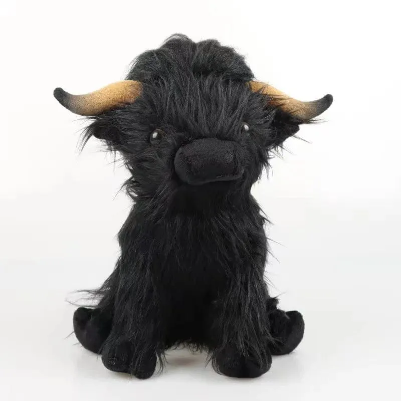 Simulation Highland Cow Plüsch Tier Puppe Weiche Angefüllte Highland Cow Plüsch Spielzeug Kawaii Kinder Baby Geschenk Spielzeug Home Room Decor