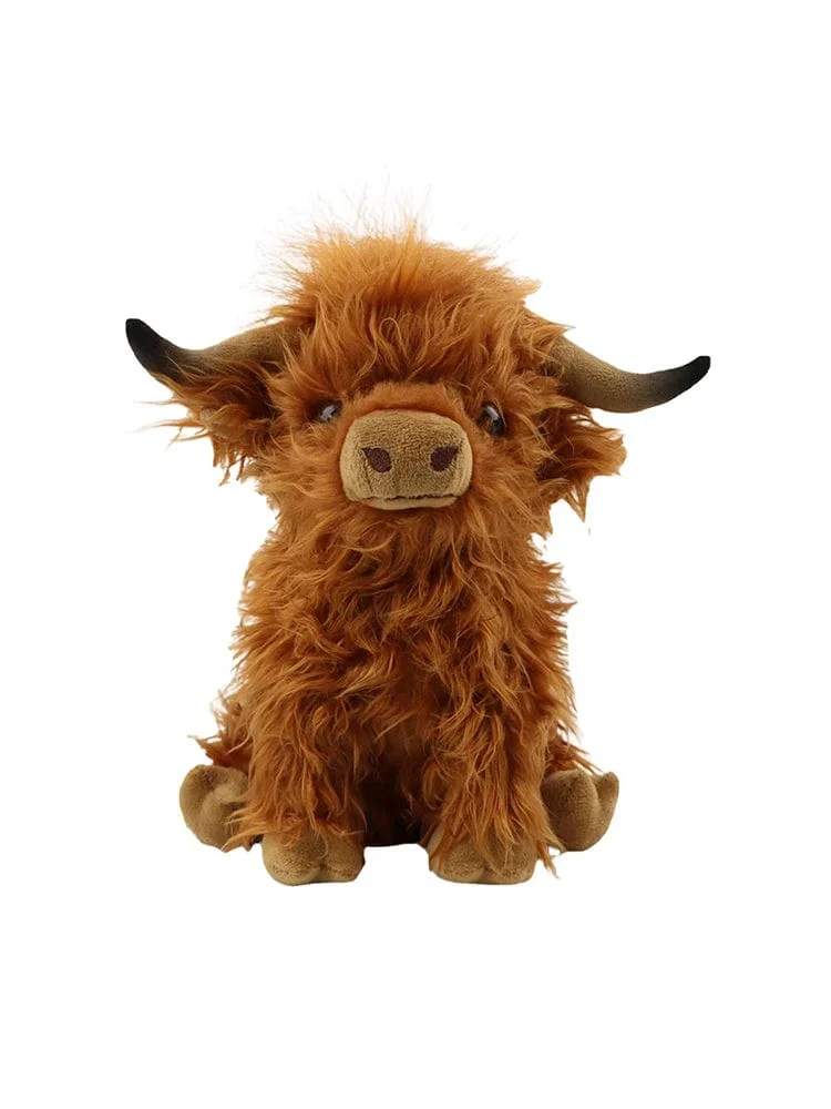 Simulation Highland Cow Plüsch Tier Puppe Weiche Angefüllte Highland Cow Plüsch Spielzeug Kawaii Kinder Baby Geschenk Spielzeug Home Room Decor