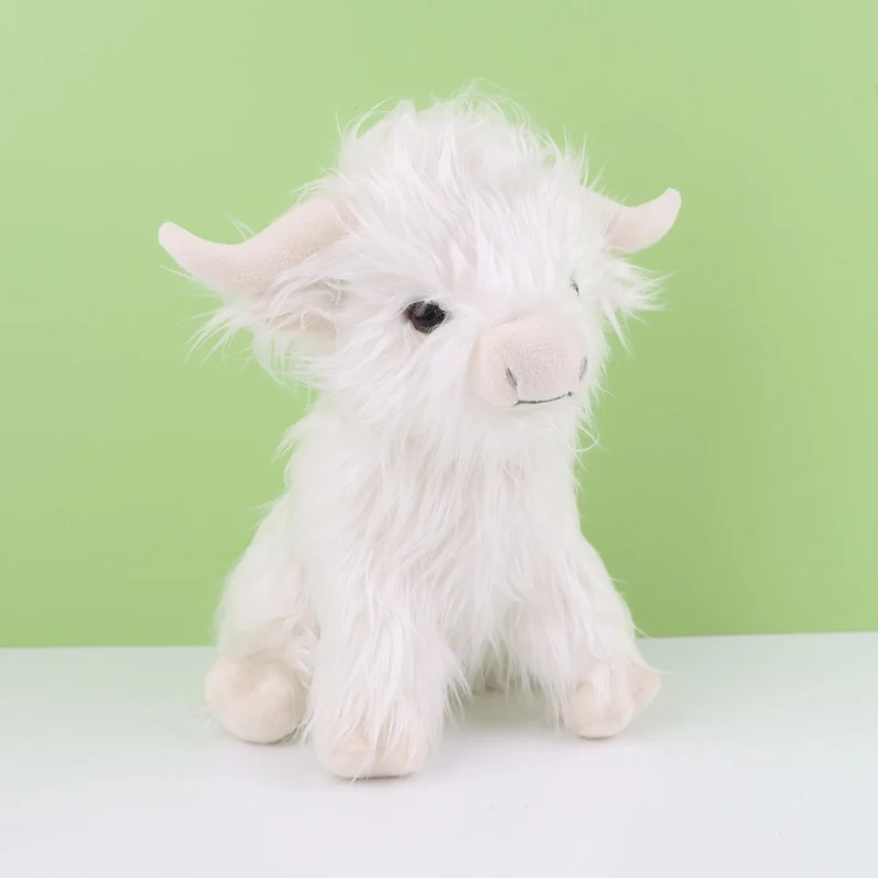 Simulation Highland Cow Plüsch Tier Puppe Weiche Angefüllte Highland Cow Plüsch Spielzeug Kawaii Kinder Baby Geschenk Spielzeug Home Room Decor