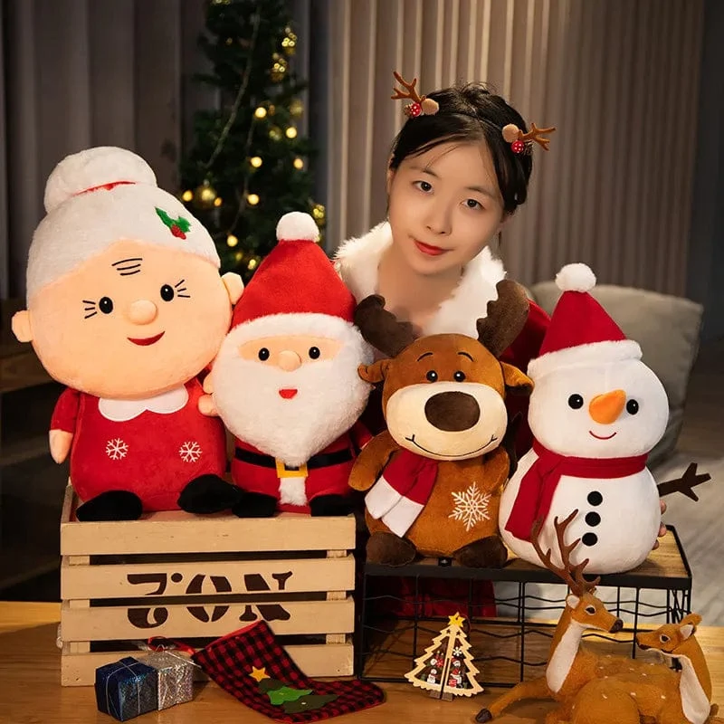 23-50CM Niedlicher Weihnachtsmann Schneemann Elch Oma Plüsch Spielzeug Weihnachtsdekor Puppen Gefüllte Weiche für Baby Kinder Geschenk