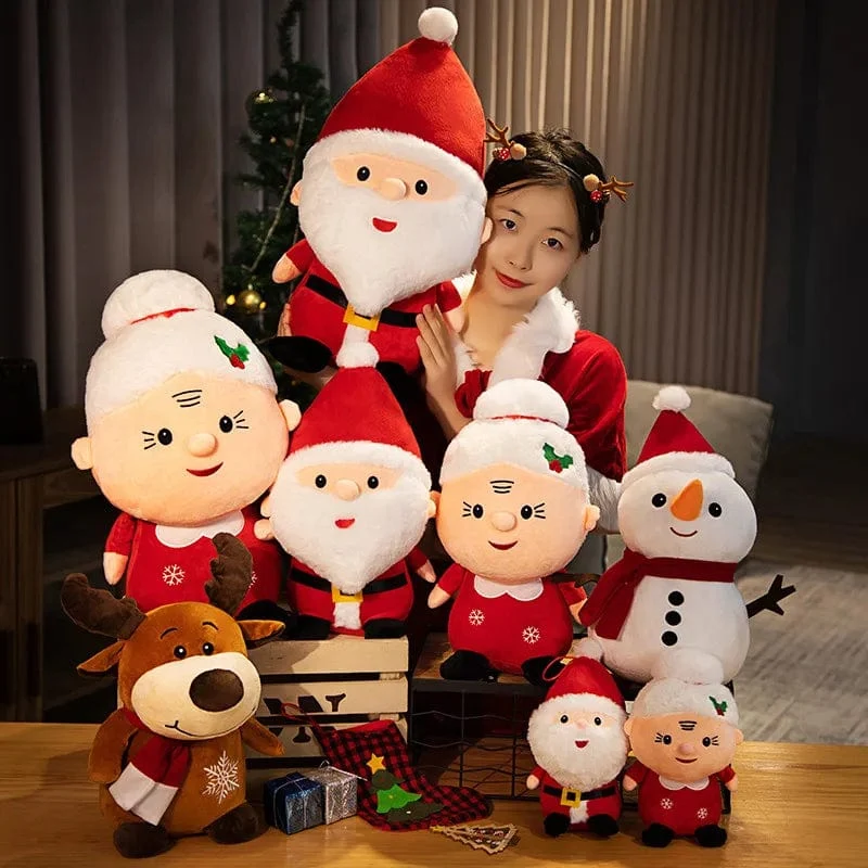 23-50CM Niedlicher Weihnachtsmann Schneemann Elch Oma Plüsch Spielzeug Weihnachtsdekor Puppen Gefüllte Weiche für Baby Kinder Geschenk