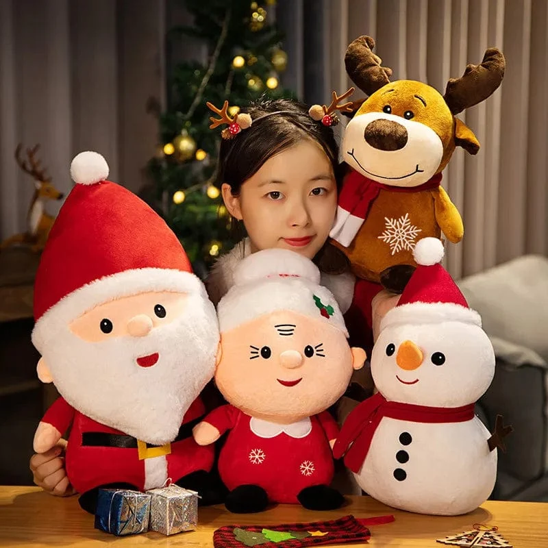 23-50CM Niedlicher Weihnachtsmann Schneemann Elch Oma Plüsch Spielzeug Weihnachtsdekor Puppen Gefüllte Weiche für Baby Kinder Geschenk