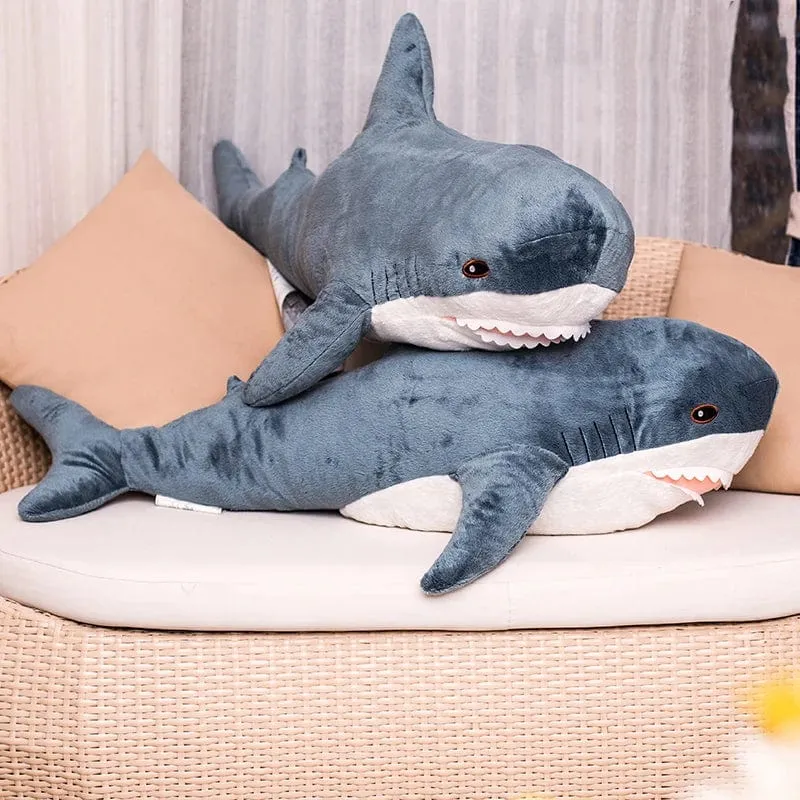 30/45/60/80CM Beliebte Hai-Plüschtiere Simulation Hai-Puppen Gefülltes weiches Tier-Lesekissen Kissen für Baby-Kinder