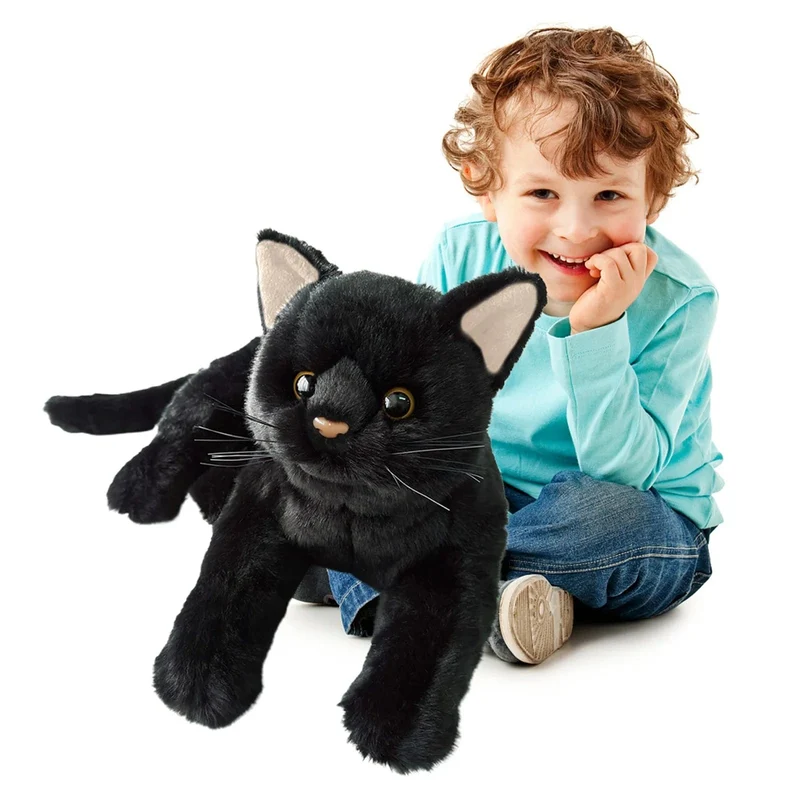 Aline Schwarze Katze Plüschtier Stofftier Schwarzes Kätzchen Puppe Kissen Jungen Mädchen Stofftiere Kinder Geburtstagsgeschenke Beliebtes Spielzeug 2023