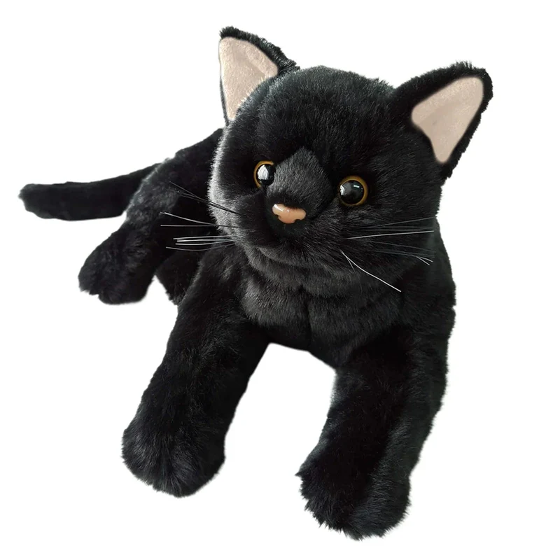 Aline Schwarze Katze Plüschtier Stofftier Schwarzes Kätzchen Puppe Kissen Jungen Mädchen Stofftiere Kinder Geburtstagsgeschenke Beliebtes Spielzeug 2023