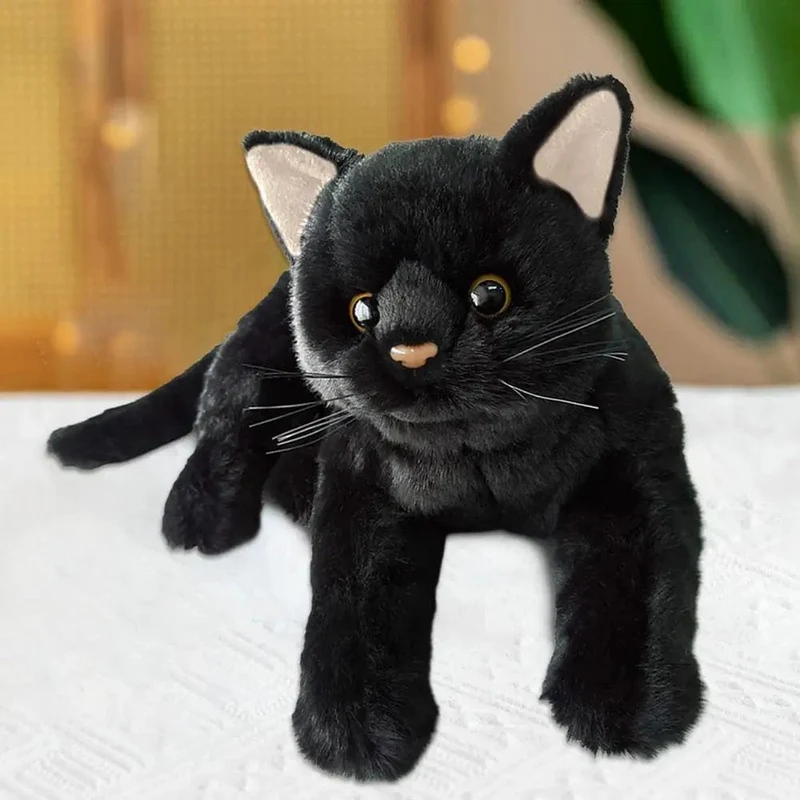 Aline Schwarze Katze Plüschtier Stofftier Schwarzes Kätzchen Puppe Kissen Jungen Mädchen Stofftiere Kinder Geburtstagsgeschenke Beliebtes Spielzeug 2023