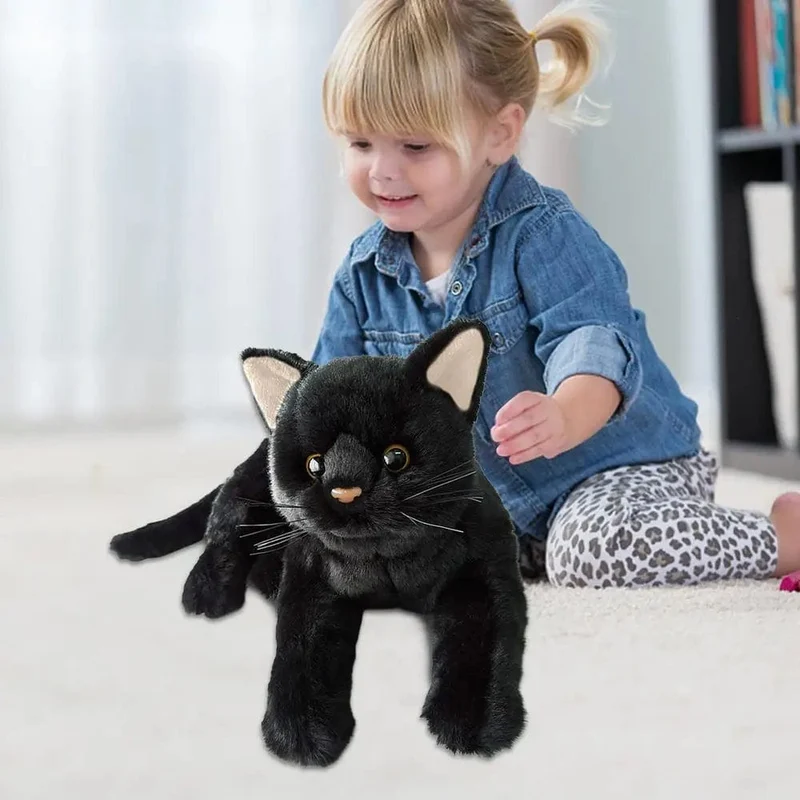 Aline Schwarze Katze Plüschtier Stofftier Schwarzes Kätzchen Puppe Kissen Jungen Mädchen Stofftiere Kinder Geburtstagsgeschenke Beliebtes Spielzeug 2023