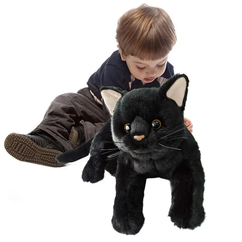 Aline Schwarze Katze Plüschtier Stofftier Schwarzes Kätzchen Puppe Kissen Jungen Mädchen Stofftiere Kinder Geburtstagsgeschenke Beliebtes Spielzeug 2023