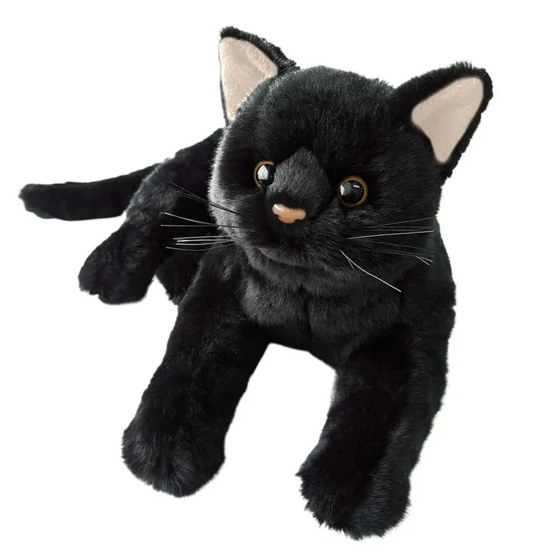 Aline Schwarze Katze Plüschtier Stofftier Schwarzes Kätzchen Puppe Kissen Jungen Mädchen Stofftiere Kinder Geburtstagsgeschenke Beliebtes Spielzeug 2023