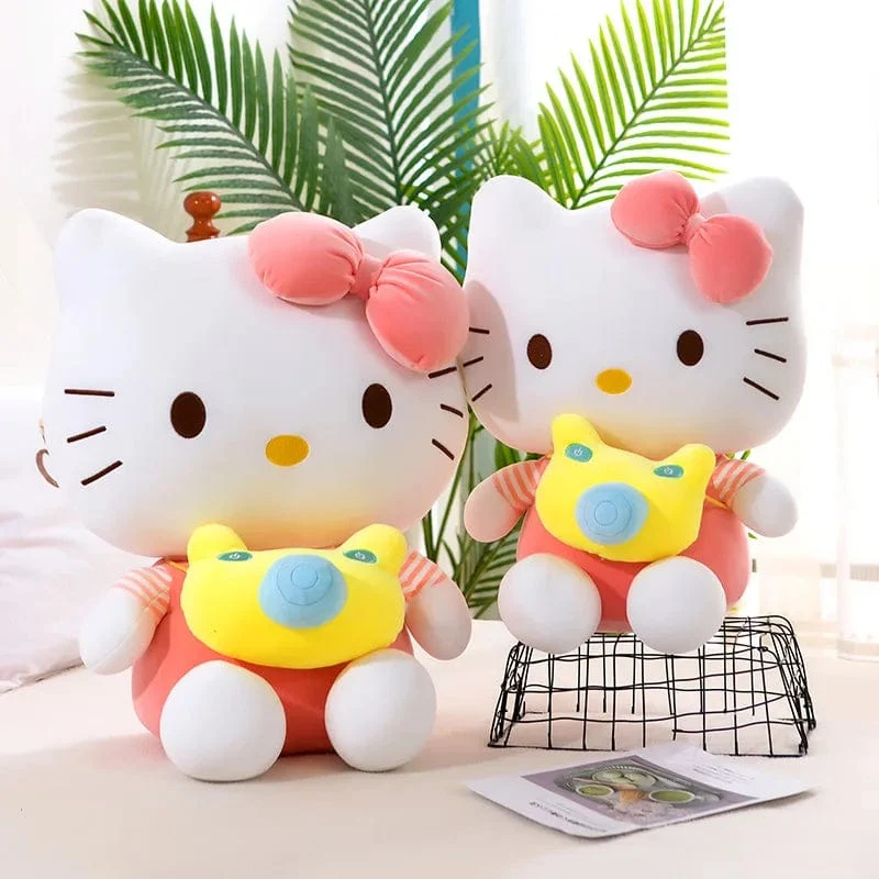 35 cm Saniro Hello Kitty Plüschkamera KT Katzenpuppe Süße Katze Kitty Spielzeug Kindergeschenk Mädchen Sofy Stofftier Kissen Spielzeug Geschenke