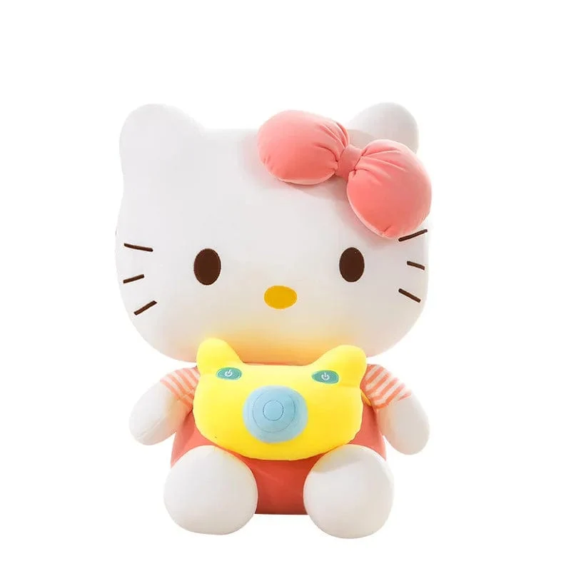35 cm Saniro Hello Kitty Plüschkamera KT Katzenpuppe Süße Katze Kitty Spielzeug Kindergeschenk Mädchen Sofy Stofftier Kissen Spielzeug Geschenke
