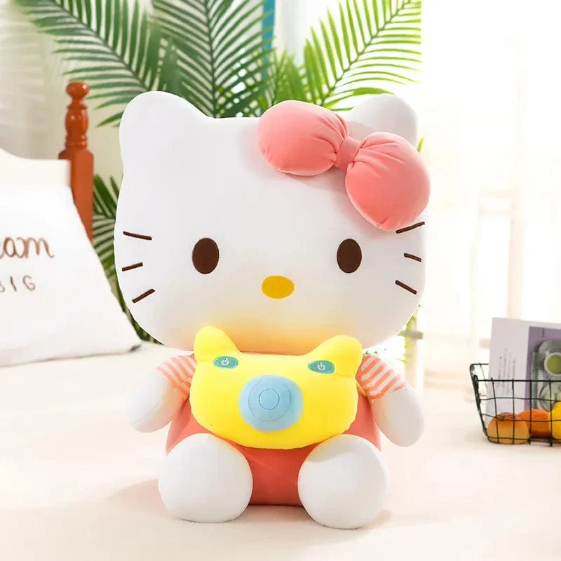 35 cm Saniro Hello Kitty Plüschkamera KT Katzenpuppe Süße Katze Kitty Spielzeug Kindergeschenk Mädchen Sofy Stofftier Kissen Spielzeug Geschenke