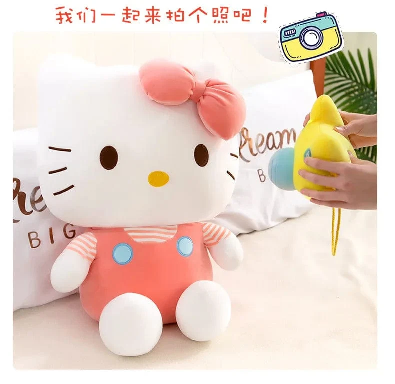 35 cm Saniro Hello Kitty Plüschkamera KT Katzenpuppe Süße Katze Kitty Spielzeug Kindergeschenk Mädchen Sofy Stofftier Kissen Spielzeug Geschenke