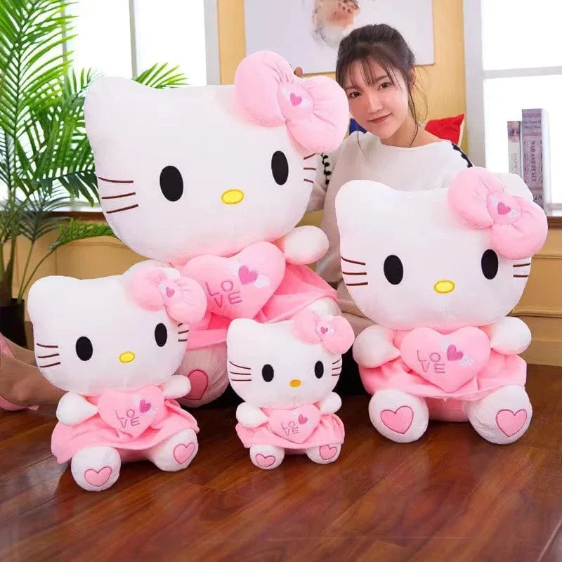 24-55 cm Sanrio Hello Kitty Katze Plüschtiere Cartoon KT Katze Plüschpuppe Weiche Angefüllte Anime Kissen Geburtstagsgeschenke für Kinder Mädchen