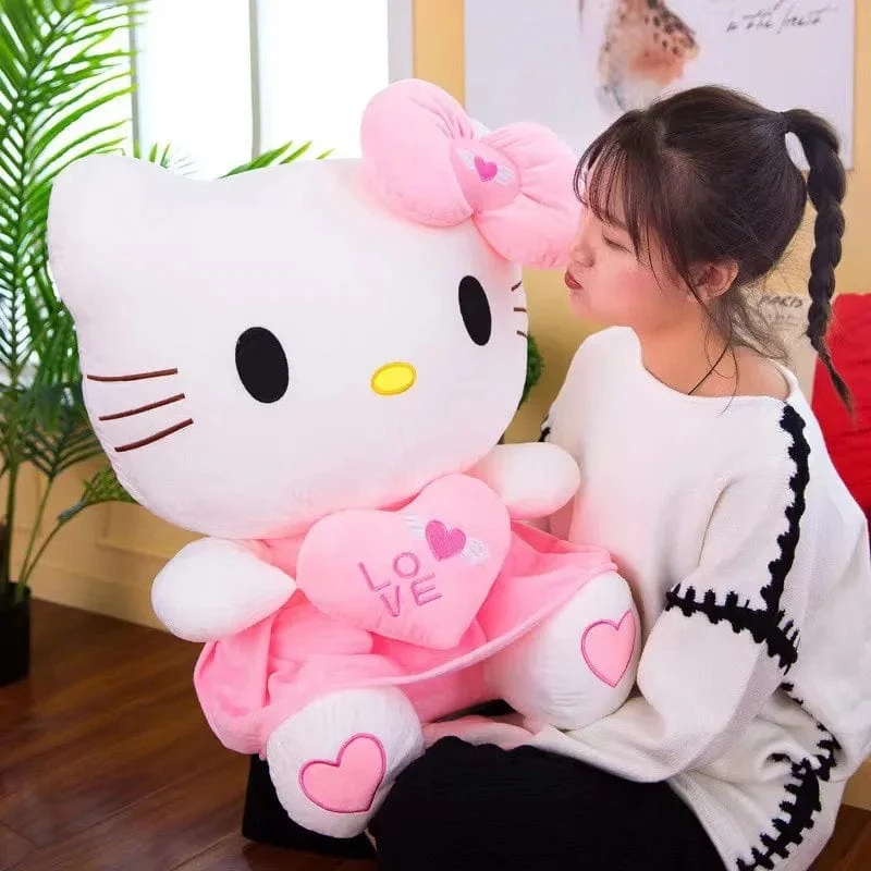 24-55 cm Sanrio Hello Kitty Katze Plüschtiere Cartoon KT Katze Plüschpuppe Weiche Angefüllte Anime Kissen Geburtstagsgeschenke für Kinder Mädchen