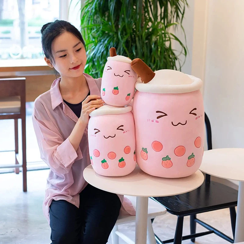 9.4 Zoll Boba Plüsch gefüllt Bubble Tea Plushie Cartoon Milch Tee Tasse Kissen weiche Kawaii Geschenke für Kinder