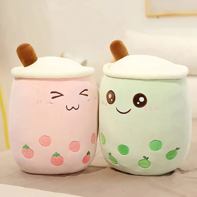 9.4 Zoll Boba Plüsch gefüllt Bubble Tea Plushie Cartoon Milch Tee Tasse Kissen weiche Kawaii Geschenke für Kinder