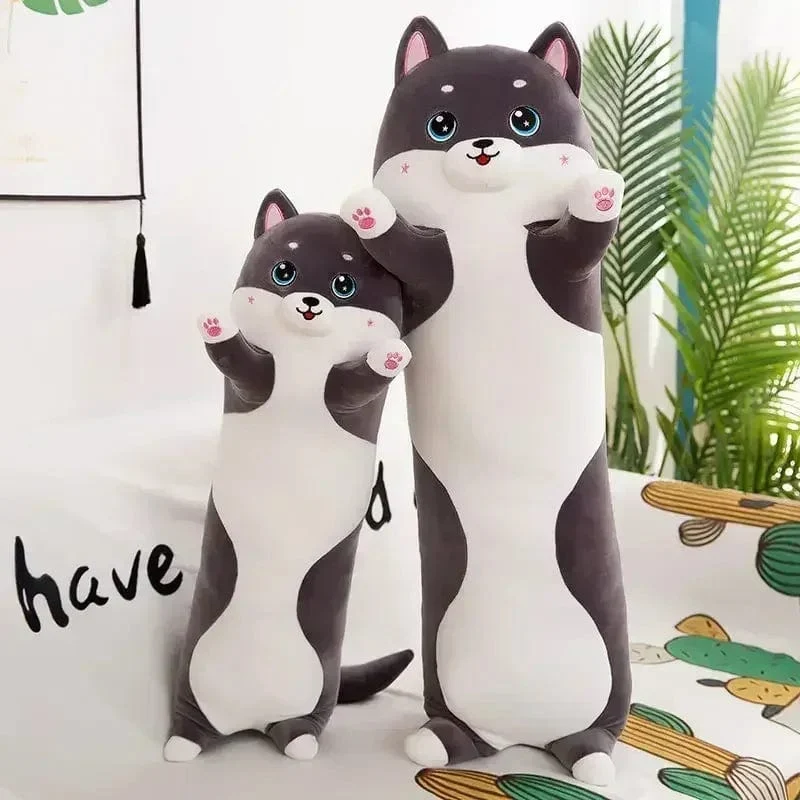 Schöne Husky-Kuscheltiere, Hunde, Wurfkissen, Seitenschlafkissen, langes Kissen, Geburtstagsgeschenk für Kinder und Erwachsene, süßes Geschenk