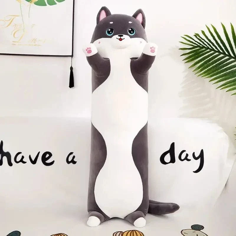 Schöne Husky-Kuscheltiere, Hunde, Wurfkissen, Seitenschlafkissen, langes Kissen, Geburtstagsgeschenk für Kinder und Erwachsene, süßes Geschenk