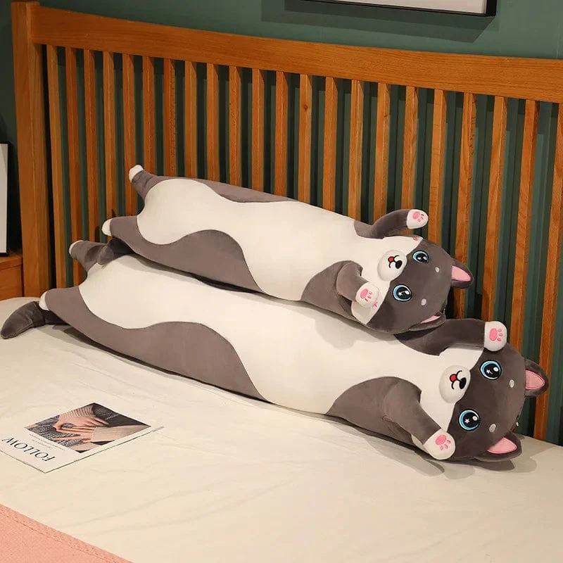 Schöne Husky-Kuscheltiere, Hunde, Wurfkissen, Seitenschlafkissen, langes Kissen, Geburtstagsgeschenk für Kinder und Erwachsene, süßes Geschenk