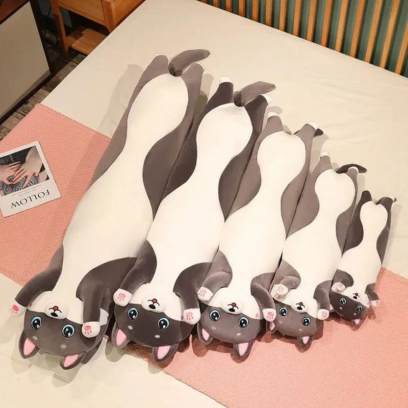 Schöne Husky-Kuscheltiere, Hunde, Wurfkissen, Seitenschlafkissen, langes Kissen, Geburtstagsgeschenk für Kinder und Erwachsene, süßes Geschenk