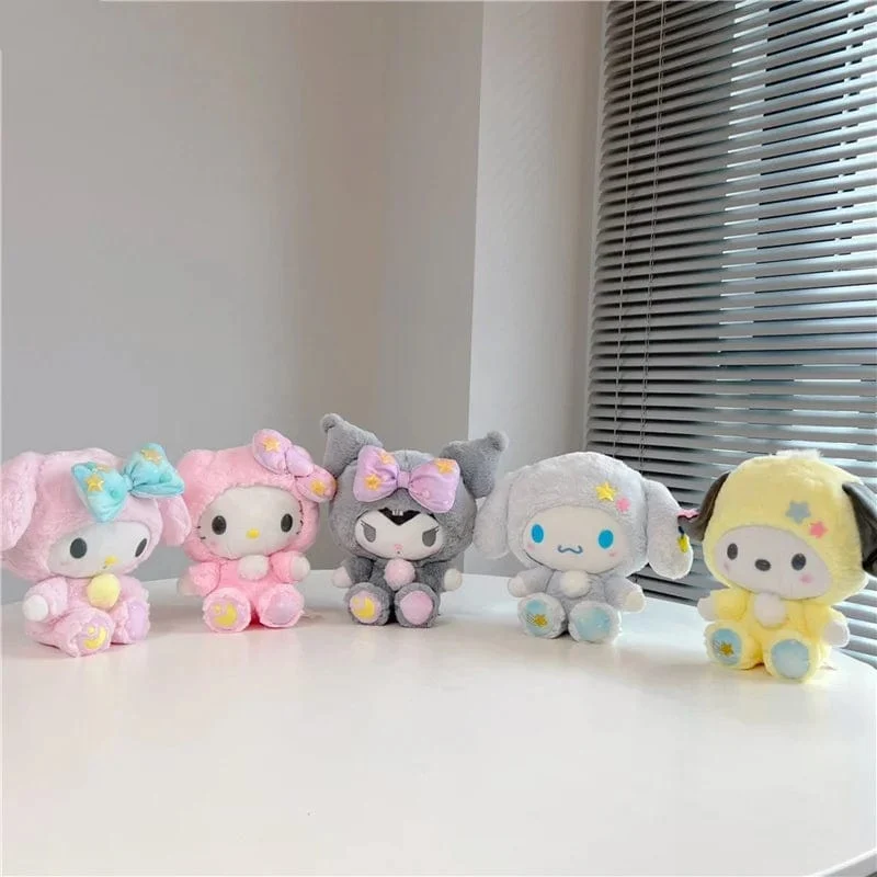 Niedlicher Sternmond Kuromi Melodie Hellokitty Stofftier Plüschtier Weiches Dekokissen Plüschpuppen Freundin Geburtstag Kindergeschenk