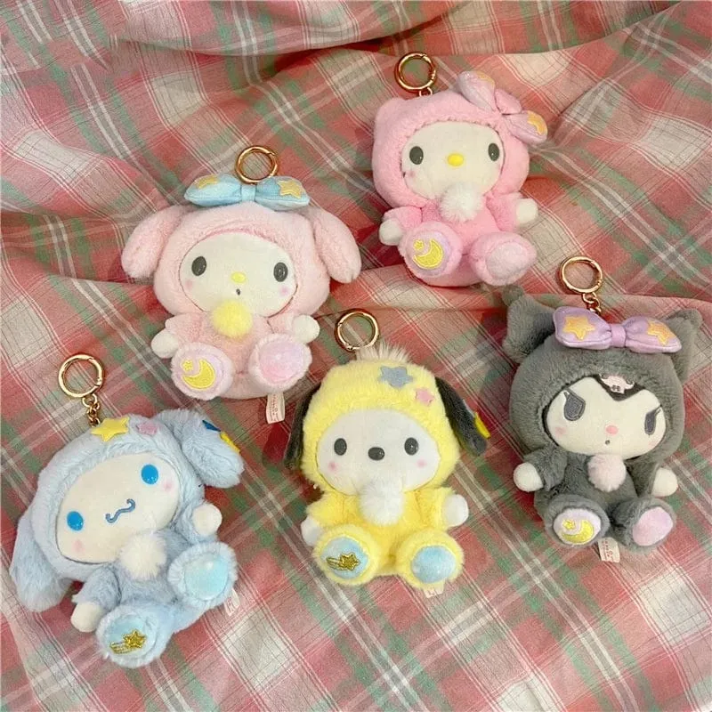 Niedlicher Sternmond Kuromi Melodie Hellokitty Stofftier Plüschtier Weiches Dekokissen Plüschpuppen Freundin Geburtstag Kindergeschenk