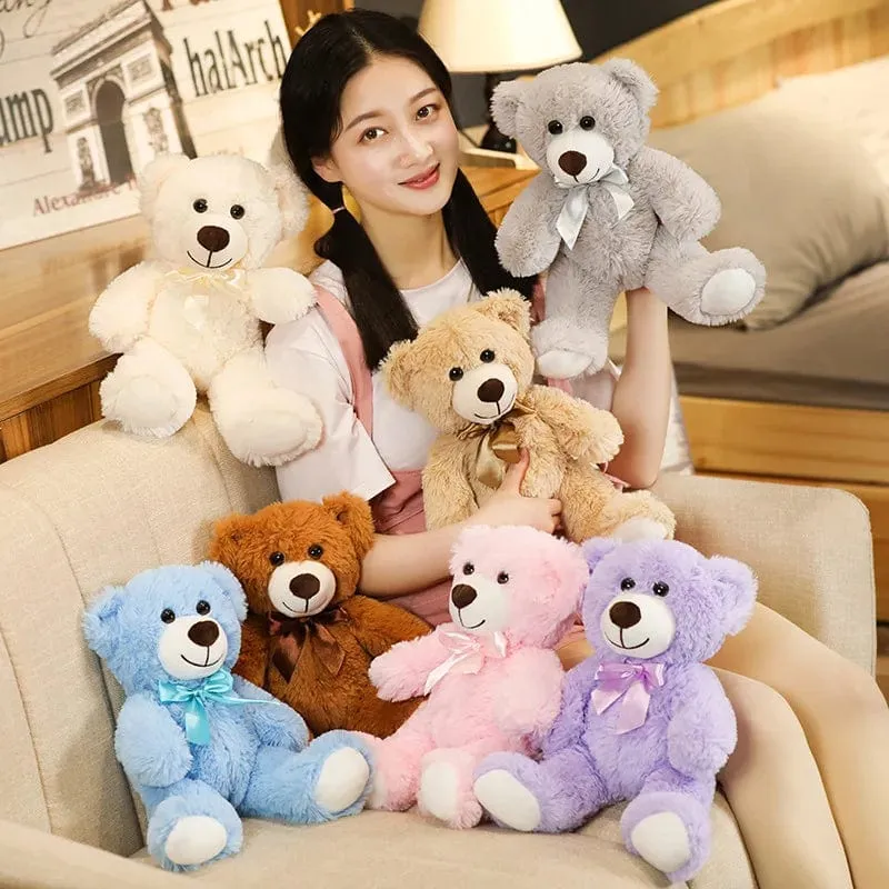 35CM süße bunte Fliege Bär Puppe Plüsch Spielzeug Umarmung Bär Puppe Kinder Geburtstag Geschenk Kissen Teddybär Hause Wohnzimmer zimmer Schlafzimmer