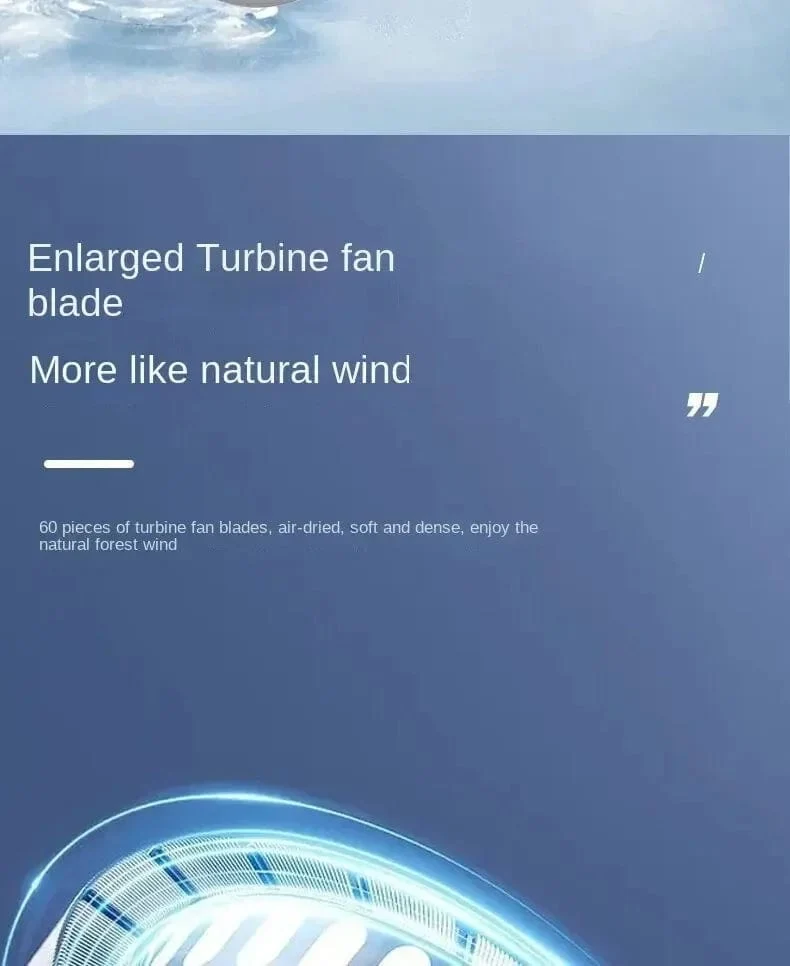 2024 1200 mAh Neuer Mini-Halsventilator Tragbarer, blattloser, wiederaufladbarer Hals-Luftkühler 3-Gang-Mini-Sommersportventilator für den Außenbereich