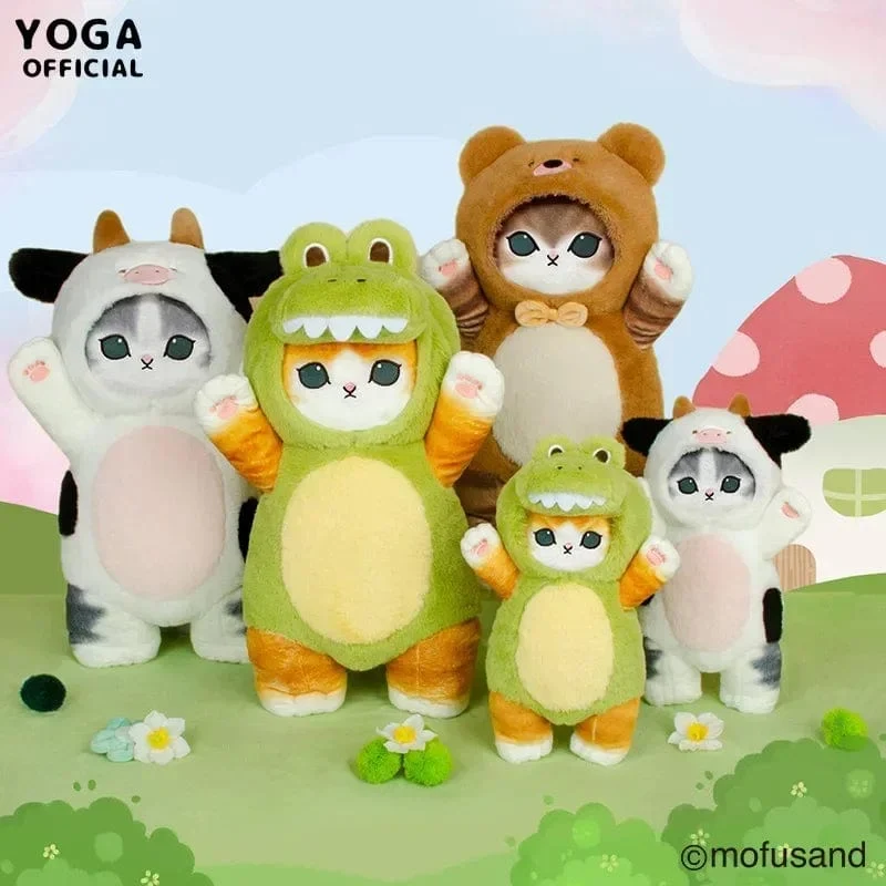 Original Mofusand Kawaii Cos Katze kawaii Tier Plushies 50cm Cosplay Tiere Dinosaurier Kuh Bär Niedliche Plüsch Puppe Kinder Geschenk Spielzeug