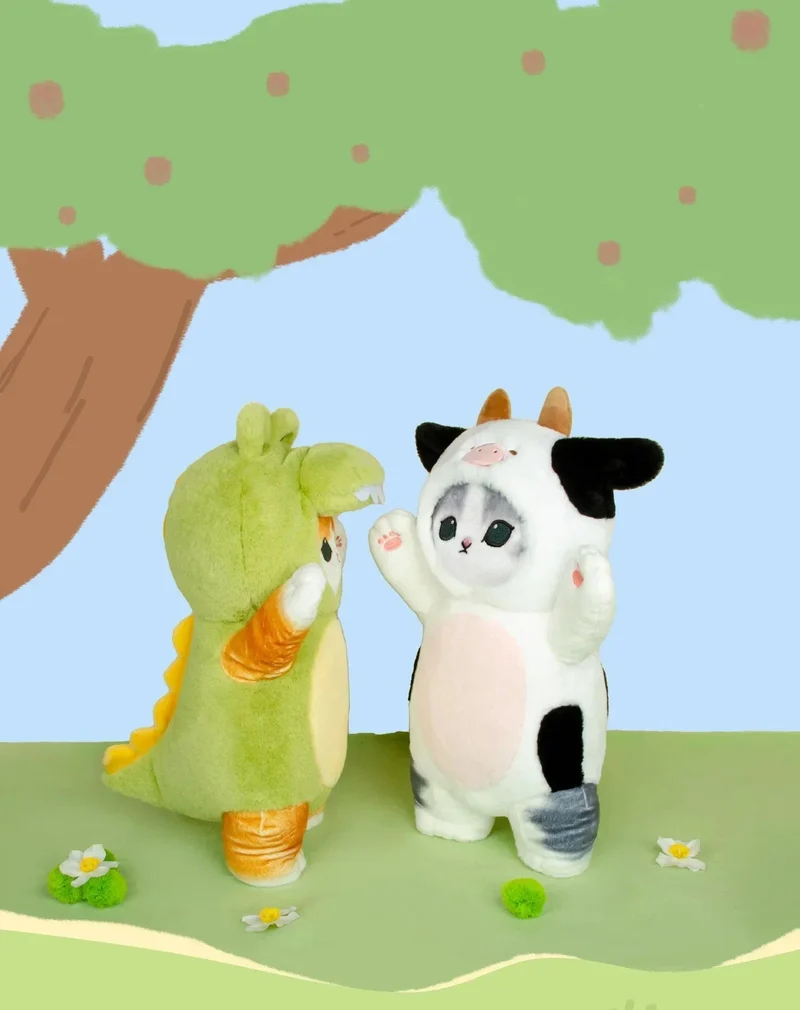 Original Mofusand Kawaii Cos Katze kawaii Tier Plushies 50cm Cosplay Tiere Dinosaurier Kuh Bär Niedliche Plüsch Puppe Kinder Geschenk Spielzeug