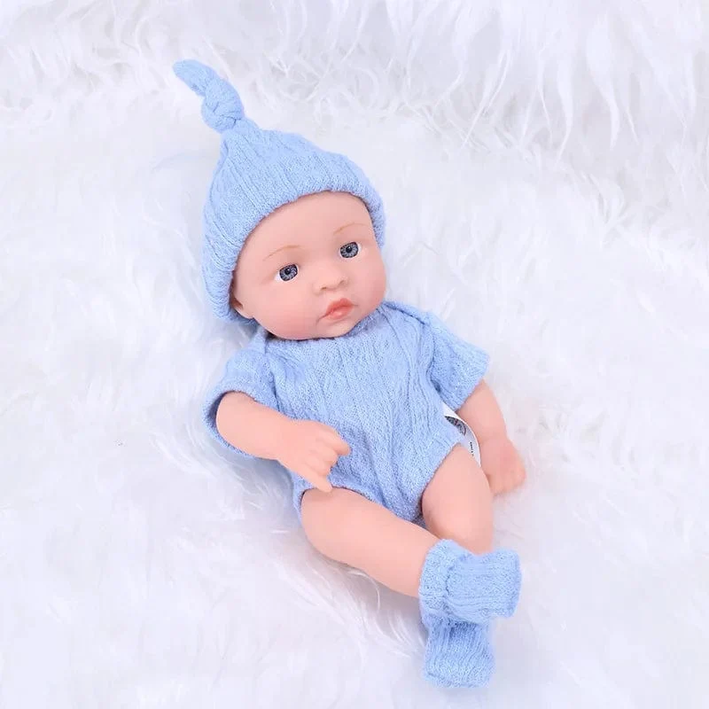 20 cm Reborn Baby Puppe Kleinkind echte Soft Touch Mini weiche und Ganzkörper-Silikon Reborn Kleinkind Puppe lebensechte Neugeborene Puppe Spielzeug
