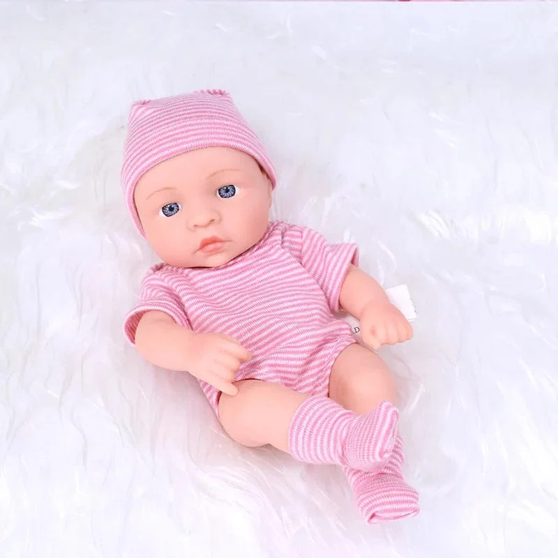 20 cm Reborn Baby Puppe Kleinkind echte Soft Touch Mini weiche und Ganzkörper-Silikon Reborn Kleinkind Puppe lebensechte Neugeborene Puppe Spielzeug