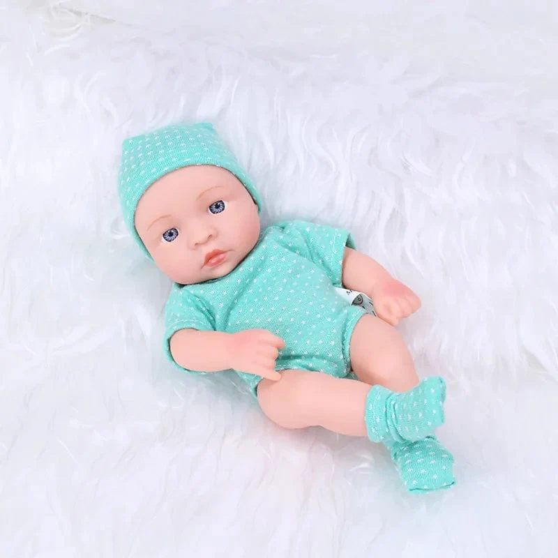 20 cm Reborn Baby Puppe Kleinkind echte Soft Touch Mini weiche und Ganzkörper-Silikon Reborn Kleinkind Puppe lebensechte Neugeborene Puppe Spielzeug