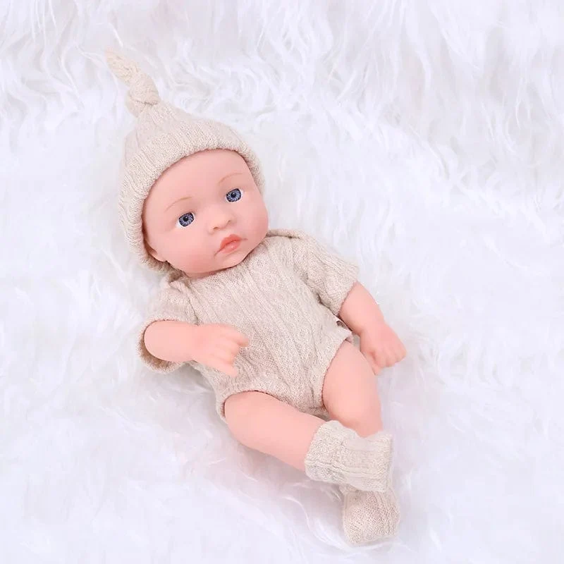 20 cm Reborn Baby Puppe Kleinkind echte Soft Touch Mini weiche und Ganzkörper-Silikon Reborn Kleinkind Puppe lebensechte Neugeborene Puppe Spielzeug