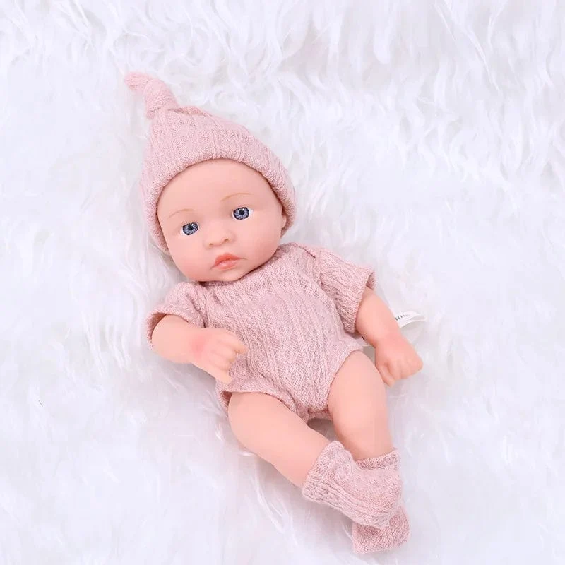 20 cm Reborn Baby Puppe Kleinkind echte Soft Touch Mini weiche und Ganzkörper-Silikon Reborn Kleinkind Puppe lebensechte Neugeborene Puppe Spielzeug