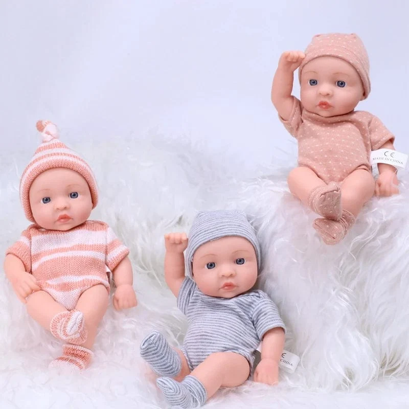 20 cm Reborn Baby Puppe Kleinkind echte Soft Touch Mini weiche und Ganzkörper-Silikon Reborn Kleinkind Puppe lebensechte Neugeborene Puppe Spielzeug